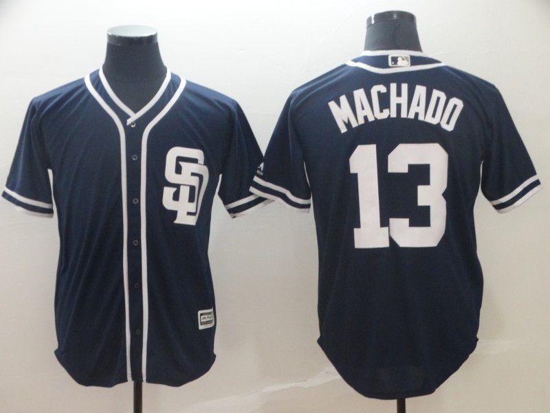 2019 MLB Men San Diego Padres 13 Machado blue game Jerseys